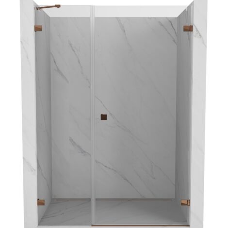 Mexen Lunar-B porte de douche pivotante droite 140 cm, transparent, or rose - 832S-140-050-60-00-P (1/5)