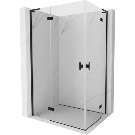 Mexen Mist-H L Duo cabine de douche pivotante 90 x 85 cm, transparent, noir - 8A5L-090L-085P-70-00 (1/5)