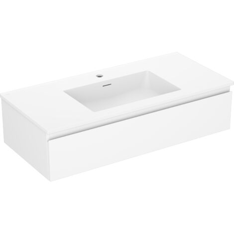 Mexen Orio meuble de salle de bain 100 cm avec lavabo Otis, 1 tiroir, blanc mat - 91A10-10023-1-BF01-W18M01 (1/5)
