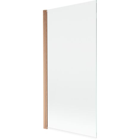 Mexen – Paroi de baignoire 1 volet 90 x 150 cm – Verre trempé transparent – Finition cuivre brossé – Mobile/Pivotant – Réglage largeur – 8A90900016500 - MIST 90 X