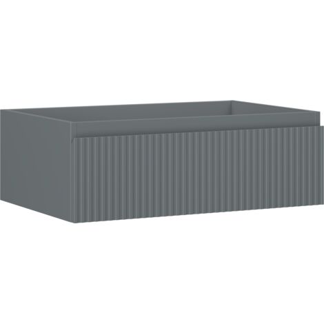 Mexen Rivel armoire de salle de bains sous lavabo 70 cm, 1 tiroir, rainurée, graphite mat - 91A20-07023-1-BF66 (1/5)