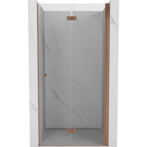 Mexen Mist-F porte de douche pliantes droites 120 cm, transparentes, cuivre brossé - 8A6-120-000-65-00-P (1/5)