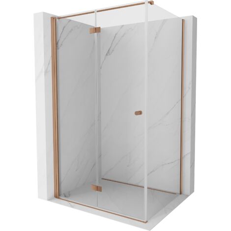 Mexen Mist-F T cabine de douche pliante gauche 85 x 100 cm, transparent, cuivre brossé - 8A6T-085-100-65-00-L (1/3)