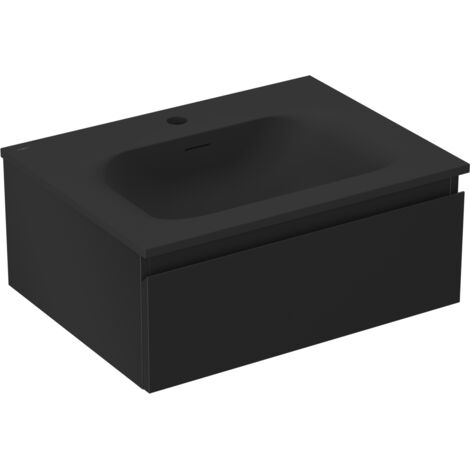 Mexen Orio armoire de salle de bains 60 cm avec lavabo Vela, 1 tiroir, noir mat - 91A10-06023-1-BF71-W23M71 (1/5)