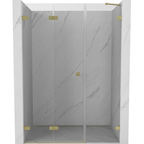 Mexen Lunar-F porte de douche pliantes à gauche 140 cm, transparent, or brossé - 836S-140-050-55-00-L (1/5)