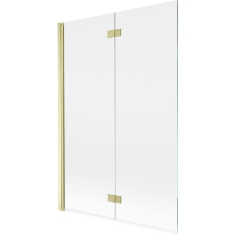 Paravent de baignoire Mexen Mist 2 volets gauche 120 x 150 cm, transparent, or brossé - 8A9-120-002-55-00-L (1/5)