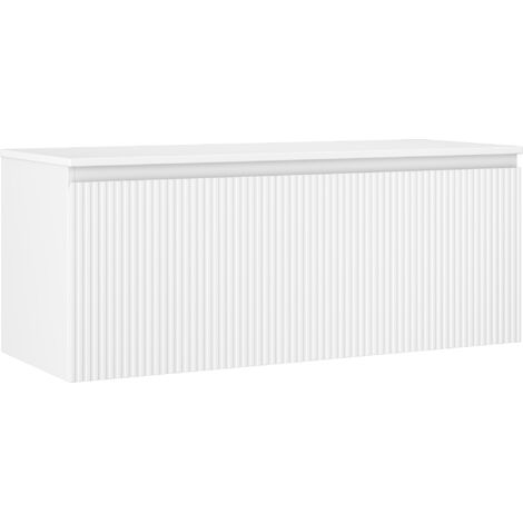 Mexen Rivel meuble de salle de bain sous-vasque 120 cm avec plateau, 1 tiroir, rainuré, blanc mat - 91A20-12047-1-BFC01 (1/5)