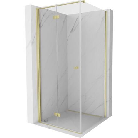 Cabine de douche pliante gauche Mexen Mist-F T 120 x 120 cm, transparente, or brossé - 8A6T-120-120-55-00-L (1/5)