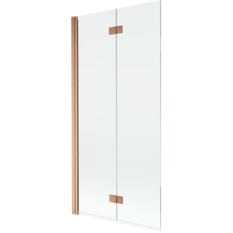 Mexen Mist paroi de douche à 2 battants gauche 90 x 150 cm, transparent, cuivre brossé - 8A9-090-002-65-00-L
