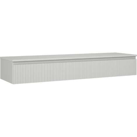 Mexen Rivel meuble de salle de bain sous-vasque 160 cm avec plateau, 1 tiroir, rainuré, gris mat - 91A20-16023-1-BFC62 (1/5)
