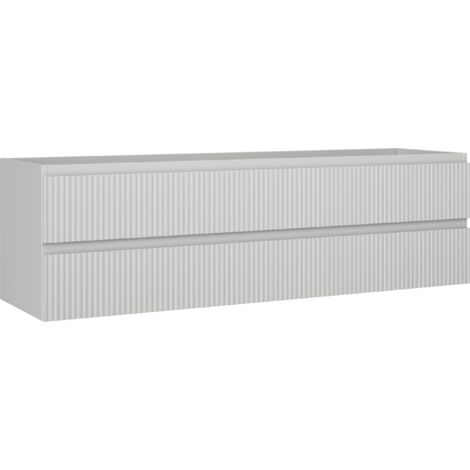 Mexen Rivel armoire de salle de bains sous lavabo 160 cm, 2 tiroirs, rainurée, gris mat - 91A20-16047-2-BFF62 (1/5)