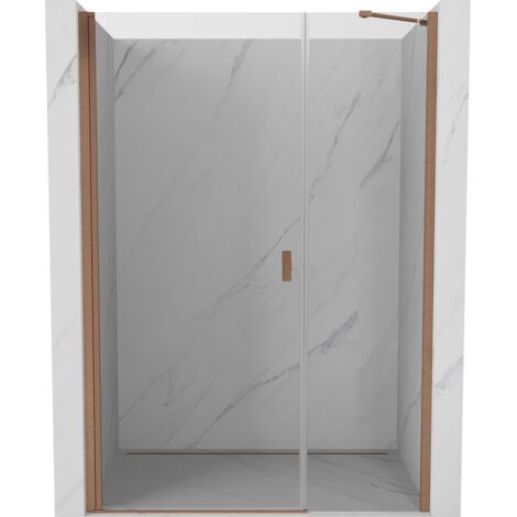 Mexen Mist-B portes de douche pivotantes 105 cm, transparent, cuivre brossé - 8A2-105-001-65-00 (1/5)