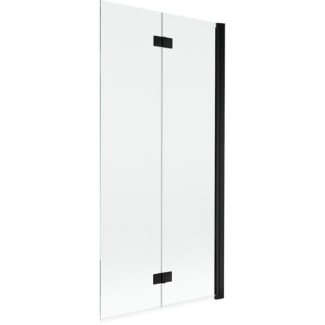 Paroi de baignoire Mexen Mist 2 panneaux, droite 90 x 150 cm, transparent, noir - 8A9-090-002-70-00-P