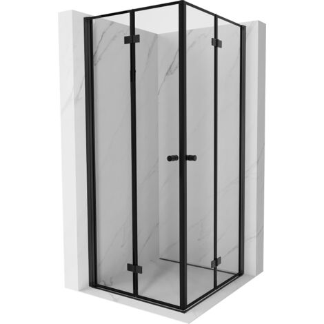 Mexen Mist-F Duo cabine de douche pliante 90 x 90 cm, cadre noir, noir - 8A6-090L-090P-70-70 (1/5)