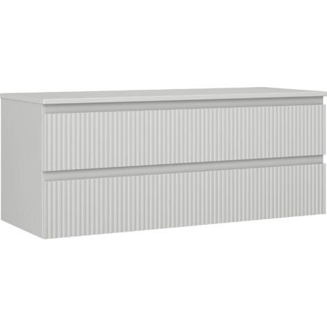 Mexen Rivel meuble sous-lavabo 120 cm avec plan, 2 tiroirs, rainuré, gris mat - 91A20-12047-2-BFFC62 (1/5)