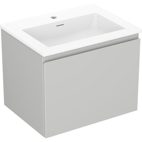 Mexen Orio armoire de salle de bain 60 cm avec lavabo Otis, 1 tiroir, gris mat/blanc mat - 91A10-06047-1-BF62-W18M01 (1/5)