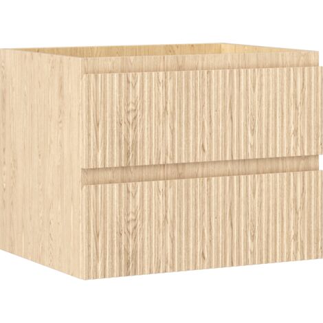 Mexen Rivel armoire de salle de bain sous-vasque 60 cm, 2 tiroirs, rainurée, chêne - 91A20-06047-2-BFF81 (1/5)