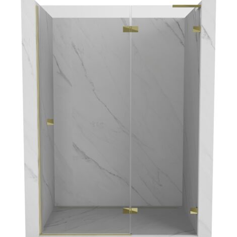 Mexen Lunar L porte de douche pivotante droite 130 cm, transparent, doré - 834L-130-000-50-00-P (1/5)