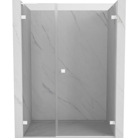Mexen Lunar-B L porte de douche pivotante droite 125 cm, transparent, blanc - 832SL-125-050-20-00-P (1/5)