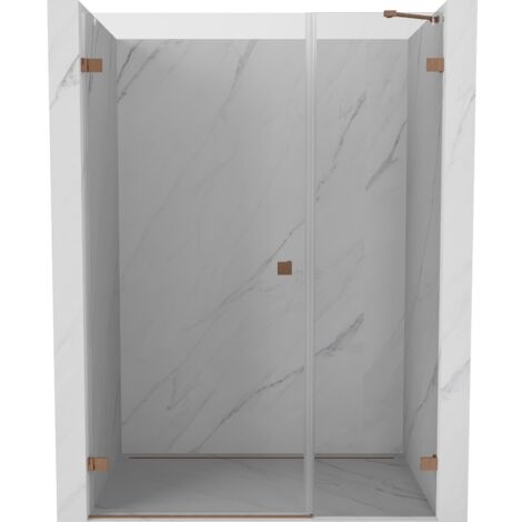 Mexen Lunar-B porte de douche pivotante gauche 150 cm, transparent, cuivre brossé - 832S-150-050-65-00-L (1/5)