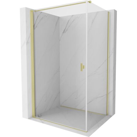 Mexen Mist-B cabine de douche battante 95 x 70 cm, transparent, or brossé - 8A2T-095-070-55-00 (1/5)