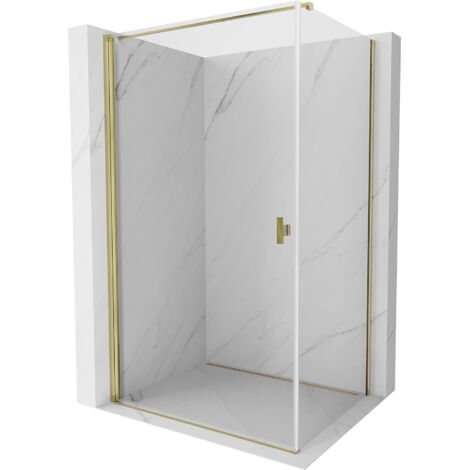 Mexen Mist-B cabine de douche pivotante 100 x 90 cm, transparent, dorée - 8A2T-100-090-50-00 (1/3)