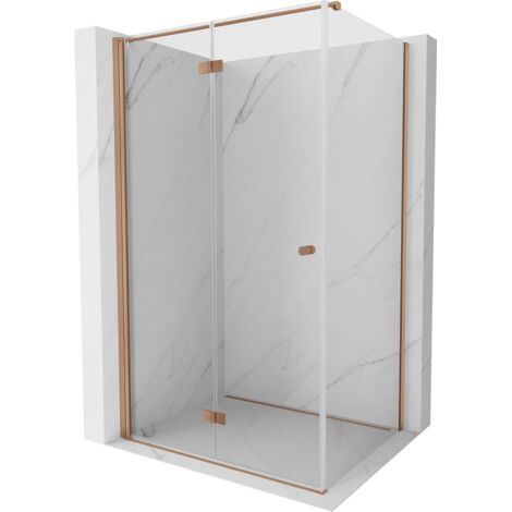 Mexen Mist-F T cabine de douche pliante gauche 80 x 70 cm, transparent, cuivre brossé - 8A6T-080-070-65-00-L (1/5)