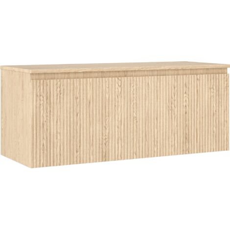Mexen Rivel armoire de salle de bains sous-vasque 120 cm avec plateau, 1 tiroir, rainurée, chêne - 91A20-12047-1-BFC81