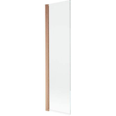 Mexen – Paroi de douche 1-volet 50 x 150 cm – Verre trempé transparent – Finition cuivre brossé – Réglable – Joint élastomère – 8A90500016500