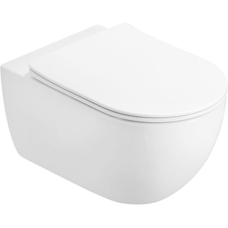Mexen Carmen cuvette WC Rimless Tornado avec abattant slim à descente progressive, duroplast, blanc brillant - 3088L4000T (1/2)