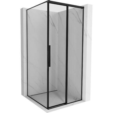 Cabine De Douche Forte 110cm Avec Porte Coulissante - Paroi En PVC Et Acrylique - Niche Linéaire