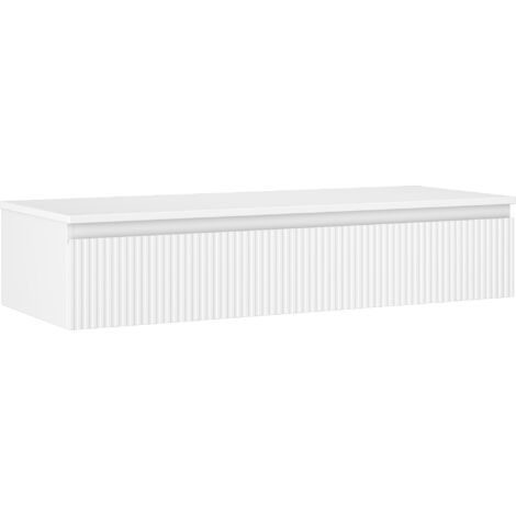 Mexen Rivel meuble de salle de bains sous-lavabo 120 cm avec plateau, 1 tiroir, rainuré, blanc mat - 91A20-12023-1-BFC01 (1/5)