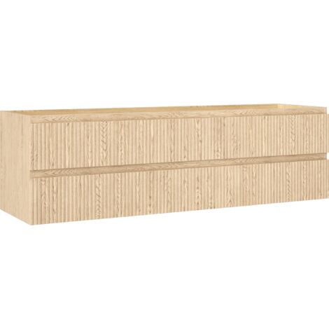 Mexen Rivel meuble de salle de bain sous-lavabo 160 cm, 2 tiroirs, rainuré, chêne - 91A20-16047-2-BFF81