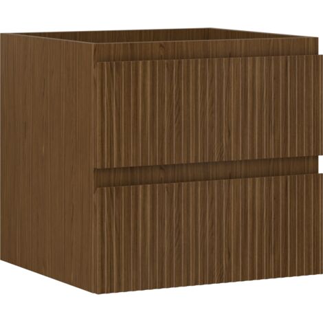 Mexen Rivel meuble de salle de bain sous lavabo 50 cm, 2 tiroirs, rainuré, noyer - 91A20-05047-2-BFF86