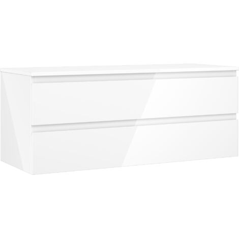 Mexen Orio meuble de salle de bain sous lavabo 120 cm avec plateau, 2 tiroirs, blanc brillant - 91A10-12047-2-BFFC00 (1/5)