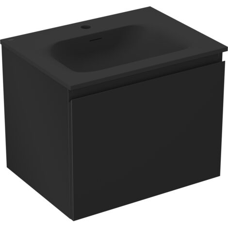 Mexen Orio meuble de salle de bain 60 cm avec lavabo Vela, 1 tiroir, noir mat - 91A10-06047-1-BF71-W23M71 (1/5)
