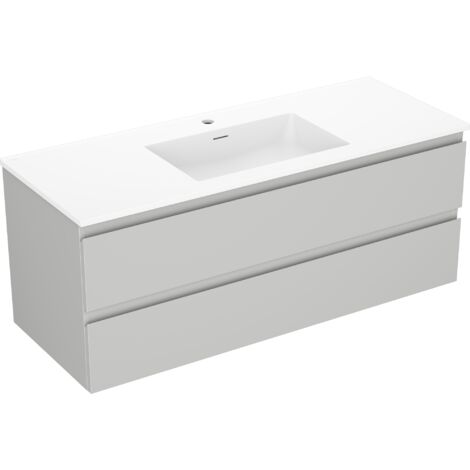 Mexen Orio meuble de salle de bains 120 cm avec lavabo Otis, 2 tiroirs, gris mat/blanc mat - 91A10-12047-2-BFF62-W18M01 (1/5)