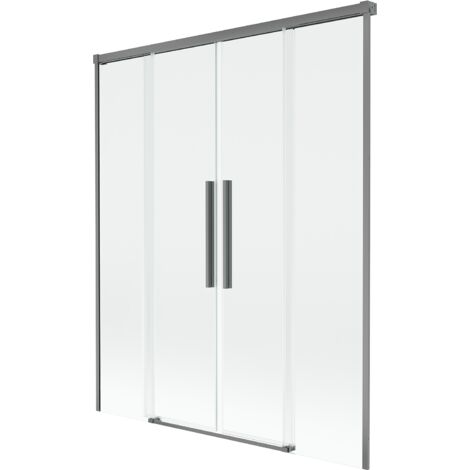 Mexen Rox paroi de baignoire 2 volets coulissants 160 x 150 cm, transparent, gun metal - 8C9-160-002-95-00