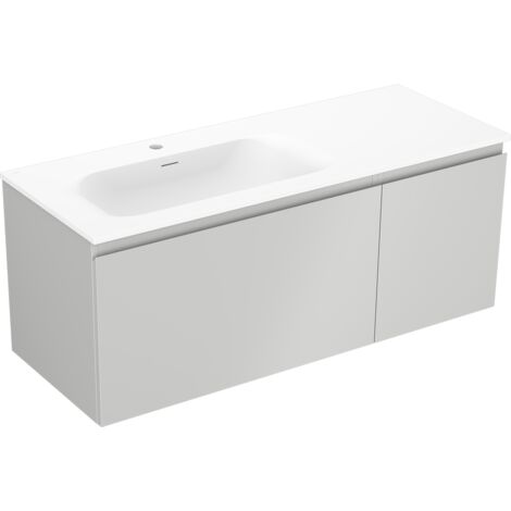 Mexen Orio meuble de salle de bain 120 cm avec lavabo Vela gauche, 1S, 1D, gris mat/blanc mat - 91A13-12047-3-BBFF62-W23L01 (1/5)