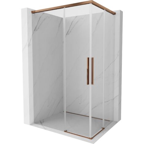 Mexen Rox Duo cabine de douche coulissante 85 x 75 cm, transparent, or rose - 8C2D-085-075-60-00 (1/3)