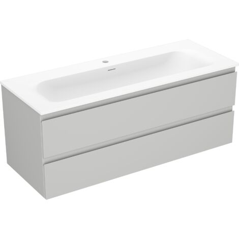 Mexen Orio armoire de salle de bain 120 cm avec lavabo Vela, 2 tiroirs, gris mat/blanc mat - 91A10-12047-2-BFF62-W23M01 (1/5)