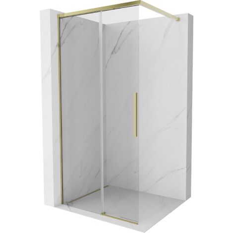 Mexen Rox Paroi de douche Walk-in 115 x 200 cm, transparent 8 mm, or - 8C2-115-003-50-00 (1/3)