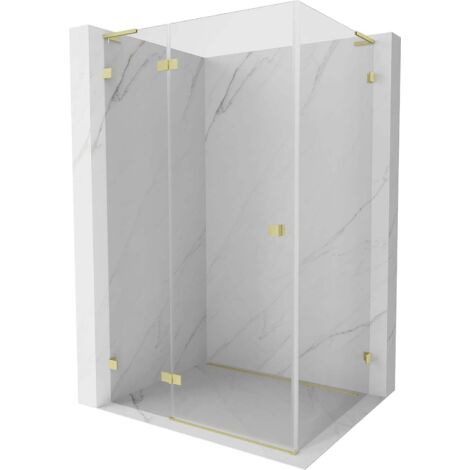 Mexen Lunar L cabine de douche pivotante gauche 70 x 90 cm, transparent, or brossé - 834L-070-090-55-00-L (1/3)