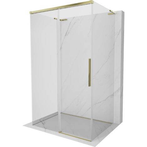 Mexen Rox-3S L cabine de douche à 3 parois coulissante 160 x 85 cm, transparent, dorée - 8C2L-160-085-50-00-3S (1/3)
