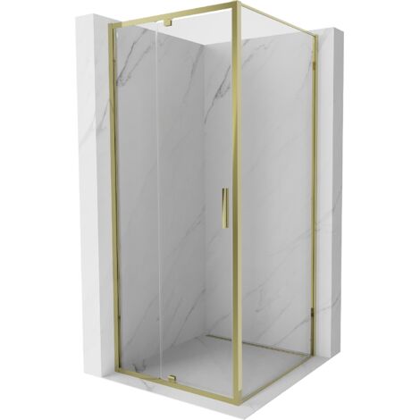 Mexen Exo cabine de douche pivotante 110 x 110 cm, transparent, or - 819-110-110-50-00 (1/3)