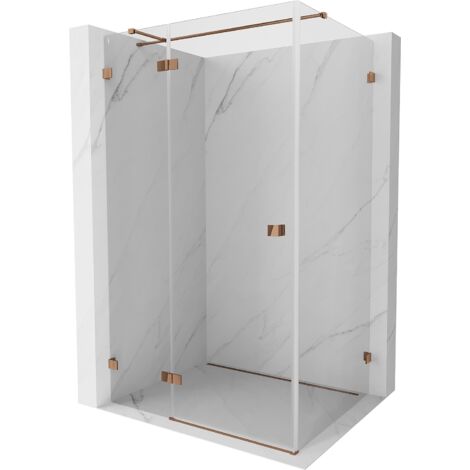Mexen Lunar T cabine de douche pivotante gauche 70 x 100 cm, transparent, or rose - 834T-070-100-60-00-L (1/3)