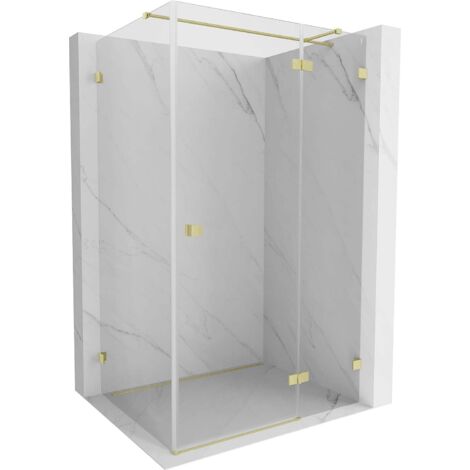 Mexen Lunar T cabine de douche pivotante droite 70 x 110 cm, transparente, or brossé - 834T-070-110-55-00-P (1/3)