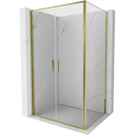 Mexen Exo cabine de douche pivotante 120 x 90 cm, transparent, dorée - 814-120-090-50-00 (1/3)