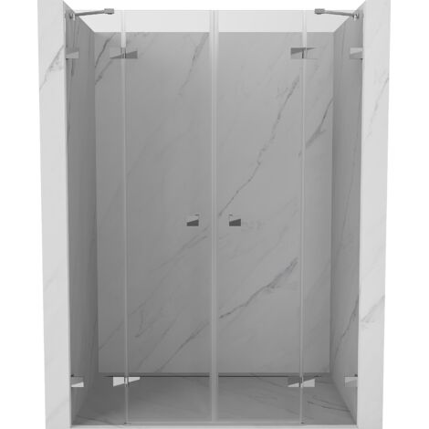 Mexen Lunar Duo portes de douche pivotantes 150 cm, transparent, chrome - 834D-150-000-01-00 (1/3)
