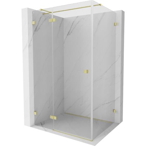 Mexen Lunar T cabine de douche pivotante à gauche 100 x 80 cm, transparent, doré brossé - 834T-100-080-55-00-L (1/3)